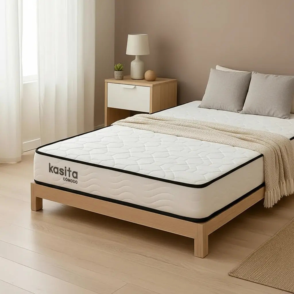 Colchón Queen Size 150x190 Resortes 20 Cm Alto En Caja