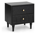 Buró Vintage De Madera Negra Con Cajones Retro Mesa De Noche