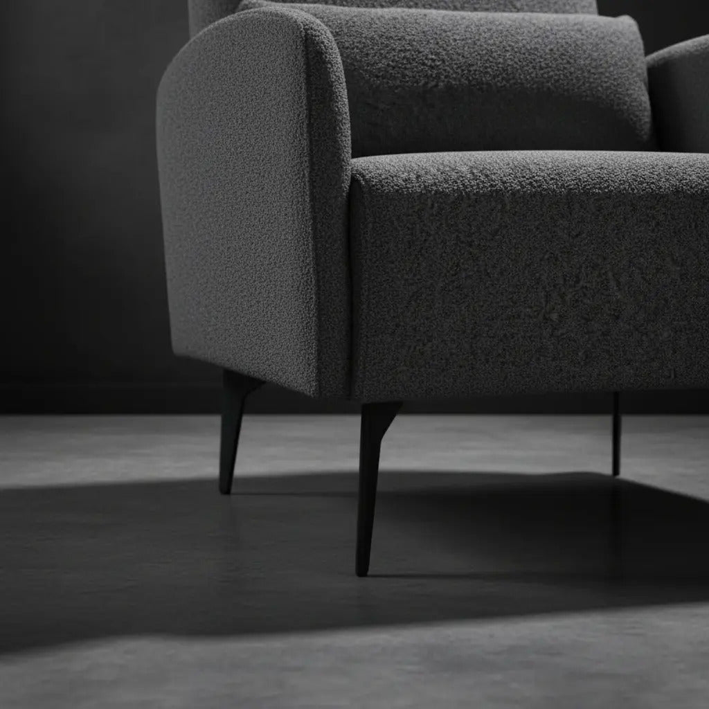 Sillón Individual Moderno Sala Oficina Color Gris Con Cojin