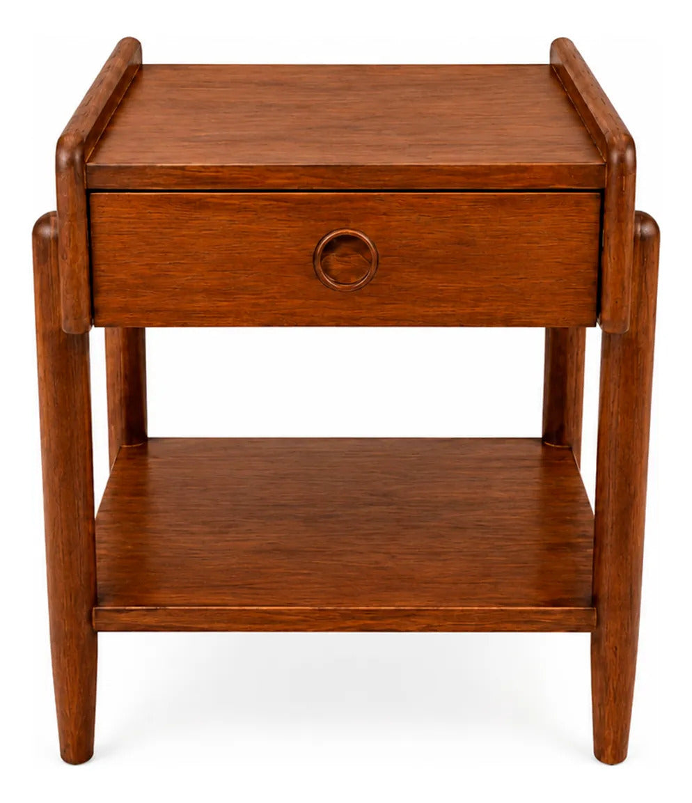 Buró Mesa De Noche Clásico De Madera Cajón Repisa 51x50x40