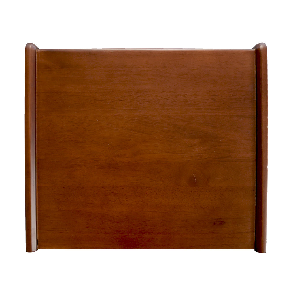 Mesita de Noche de Madera Maciza con Patas Metálicas y Repisa Abierta, Mesa Auxiliar para Recámara y Sala